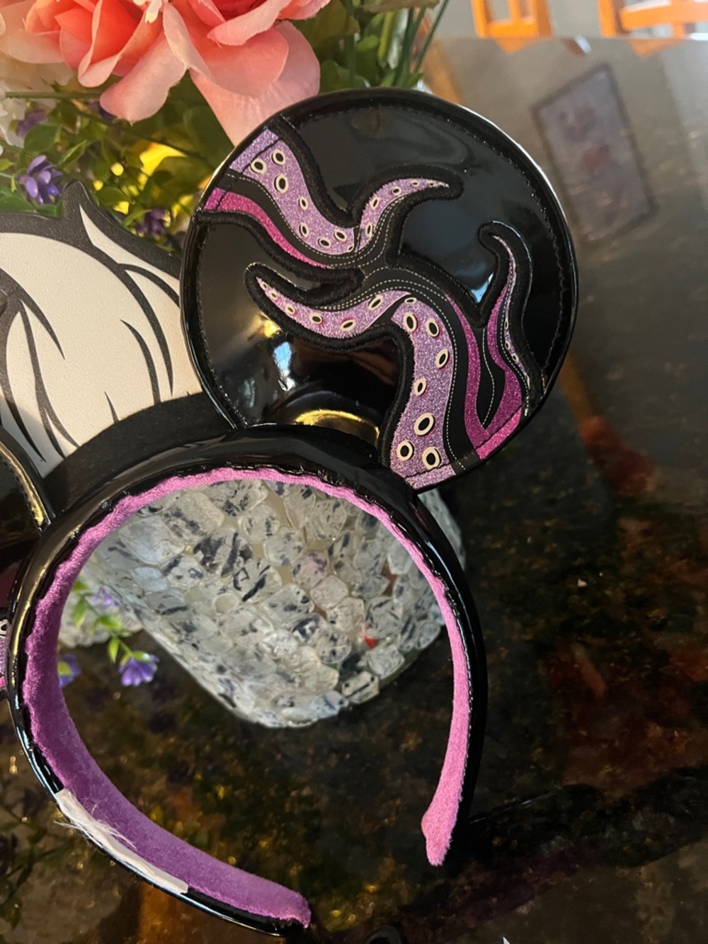 Disney parks Villains Ursula Mouse Ears & Pink Crew Socks - Picture 8 of 11